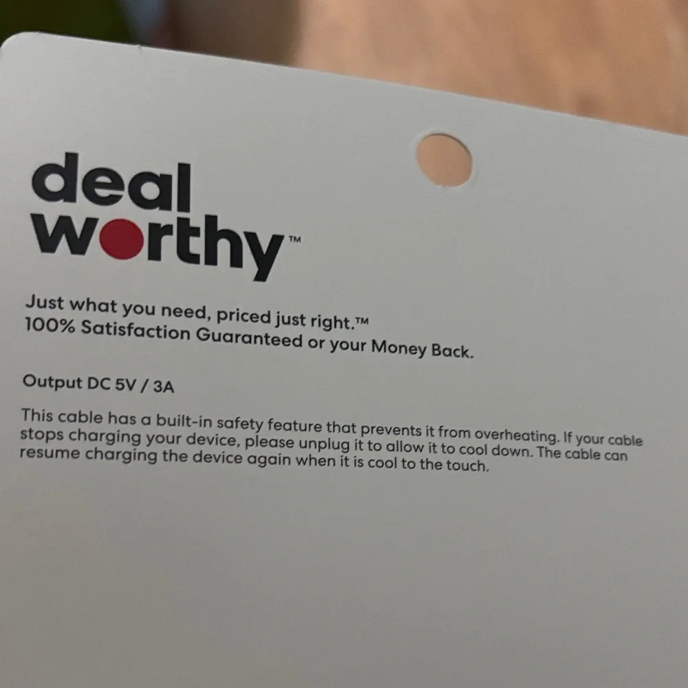 Deal Worthy Black USB-A to USB-C Charging Cable NIN